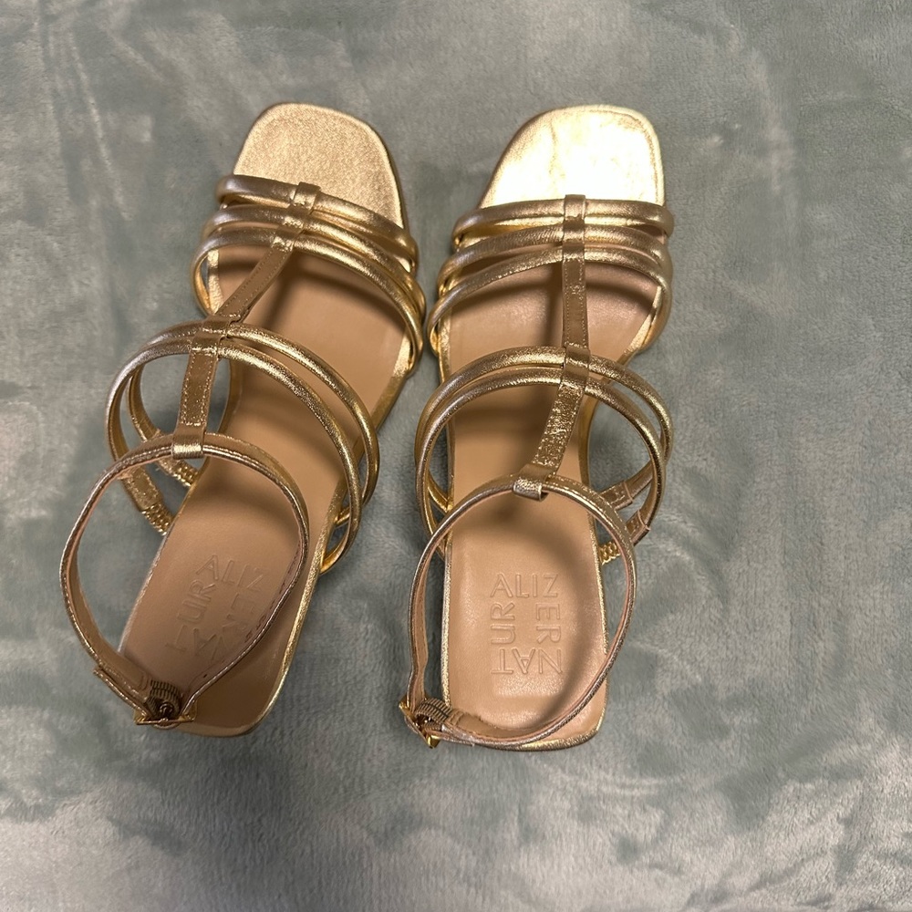 Gold strap sandals